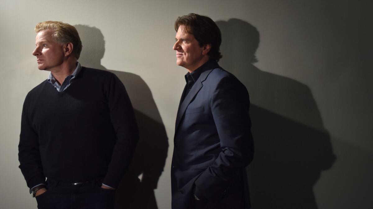 Writer and director Rob Marshall, in suit jacket, is seen with co-writer David Mcgee at the Beekman Hotel Manhattan, NY.