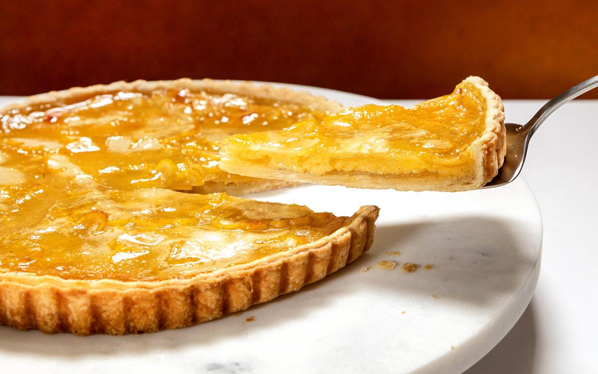 Thin slices of Buddha's hand citrus make for a stunning, bright Shaker-style tart.