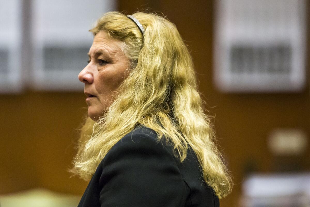 Mary O'Callaghan stands after the reading of the verdict for her trial at the Clara Shortridge Foltz Criminal Justice Center on June 5.