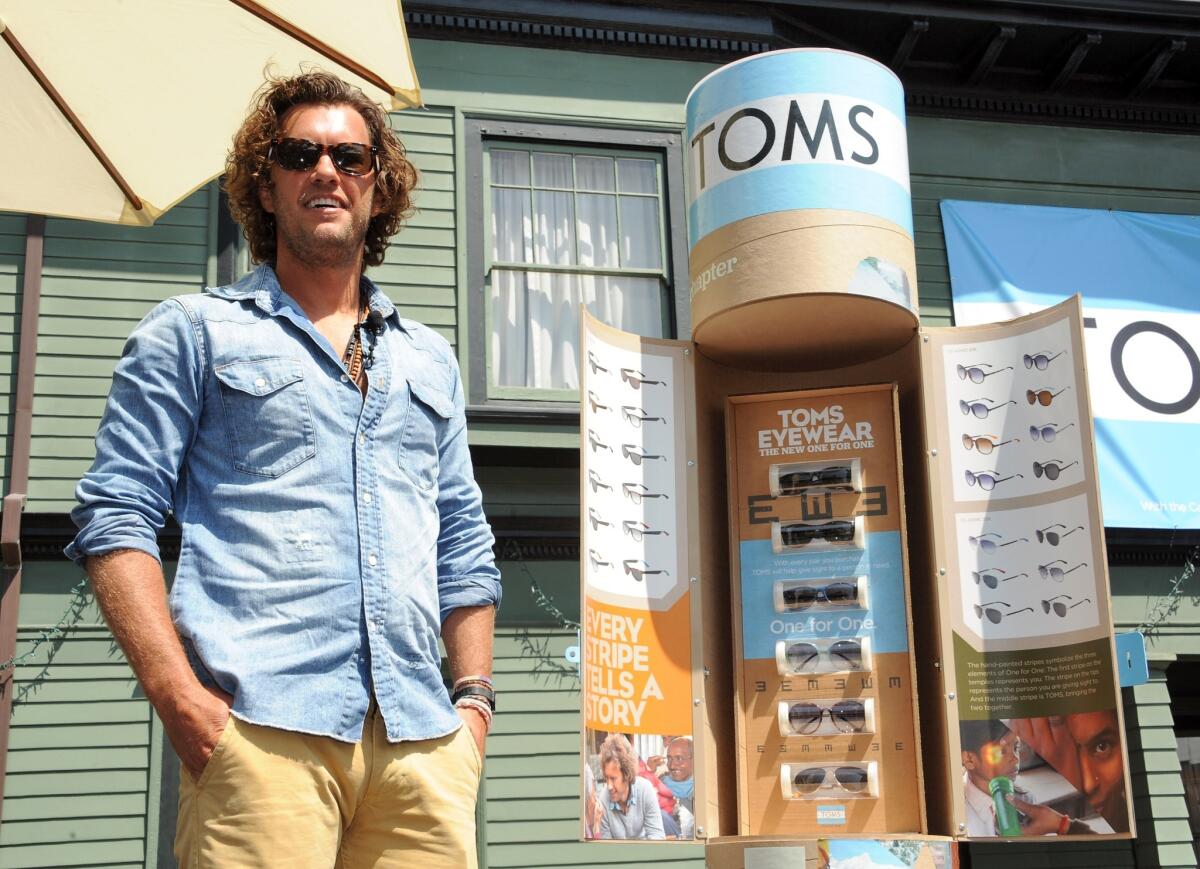 Toms Shoes founder Blake Mycoskie is keeping a 50% stake in the company and will remain on as "visionary" and "chief shoe giver."
