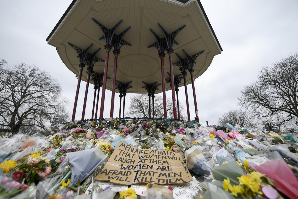 Floral tributes to murdered woman