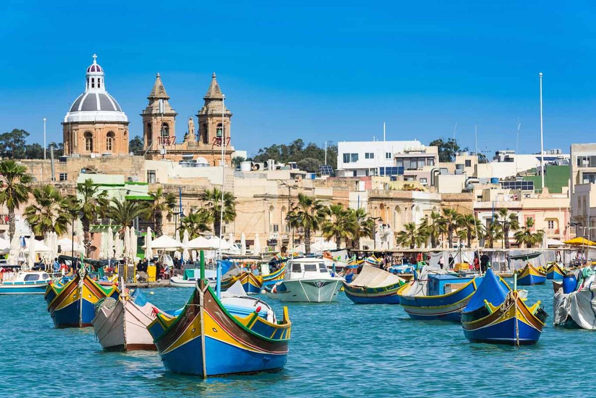 Vibrant fisherman boats in Malta.