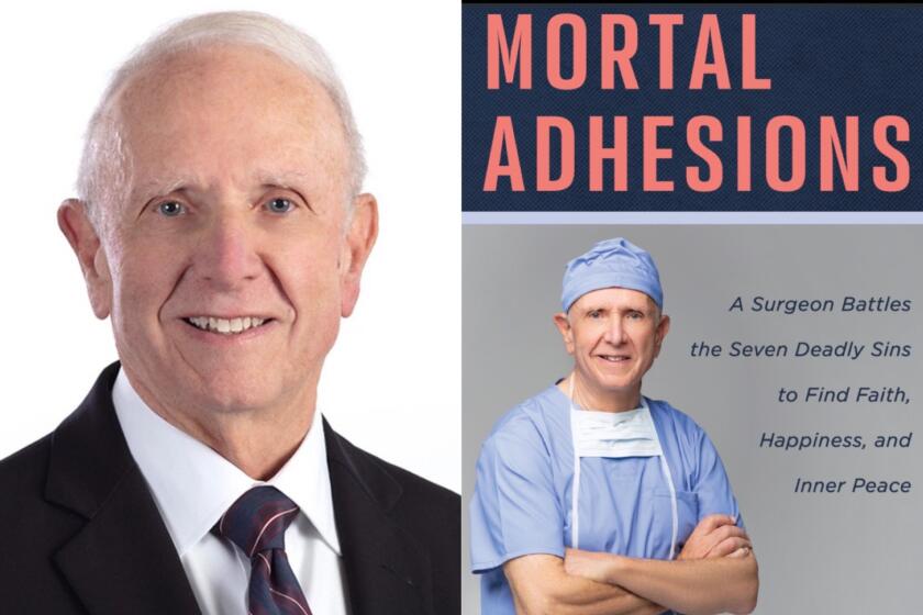 La Jolla resident John Sottosanti (left) is the author of 'Mortal Adhesions' about faith and happiness.
