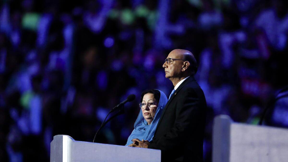 Khizr and Ghazala Khan at the Democratic National Convention.