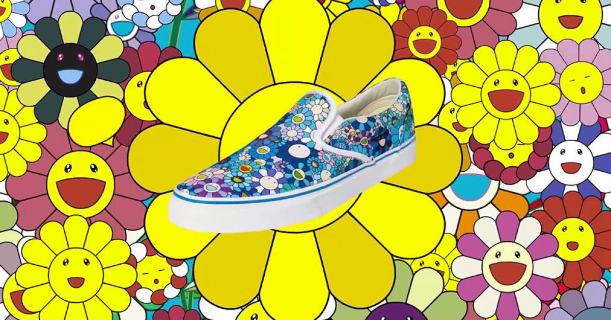 Vans, Shoes, Super Rare Vans X Takashi Murakami Collaboration Slipon  Flower Blue Sneakers