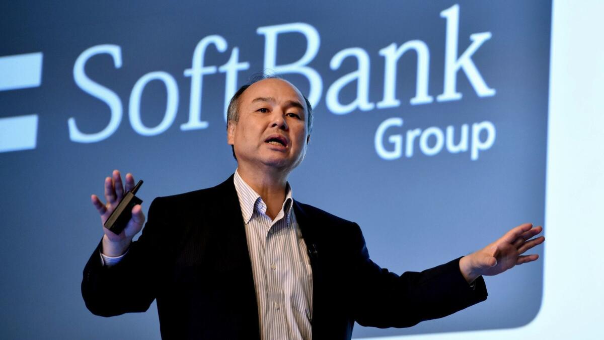 SoftBank Group founder Masayoshi Son at a July 2016 news conference. The company is the lead investor in Uber and WeWork.