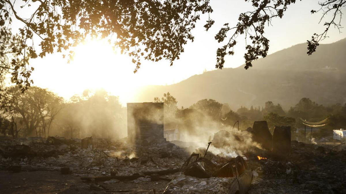 A charred landscape is left after the Erskine fire tore through the Squirrel Mountain neighborhood in Lake Isabella, Calif., on Friday, June 24.