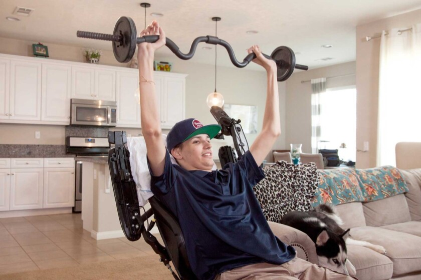 Kris Boesen, a spinal cord injury patient in clinical trial