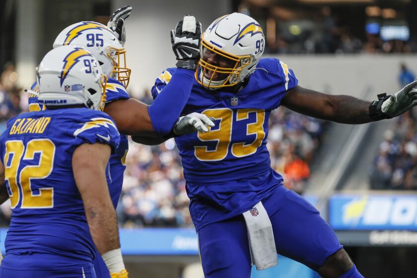 Inglewood, CA, Sunday, December 12, 2021 - Los Angeles Chargers defensive tackle Justin Jones (93).