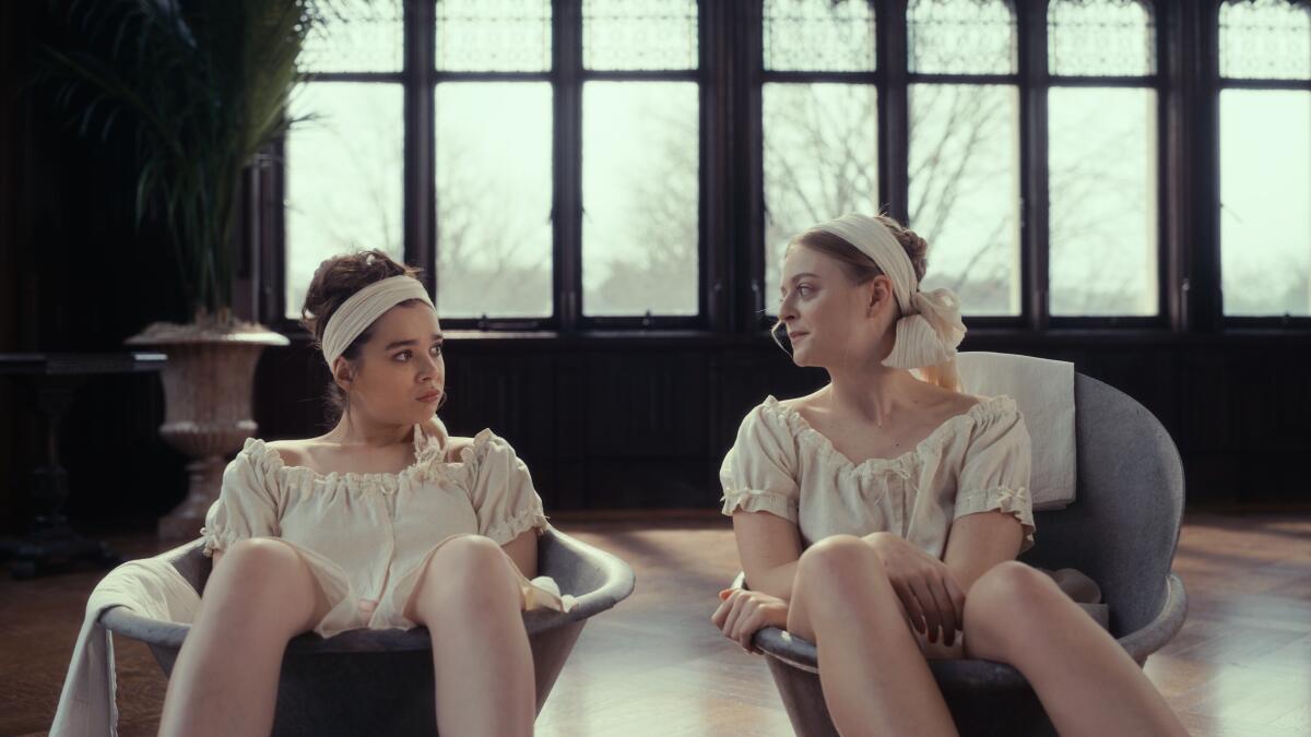 Hailee Steinfeld and Anna Baryshnikov in Season 2 of "Dickinson." 