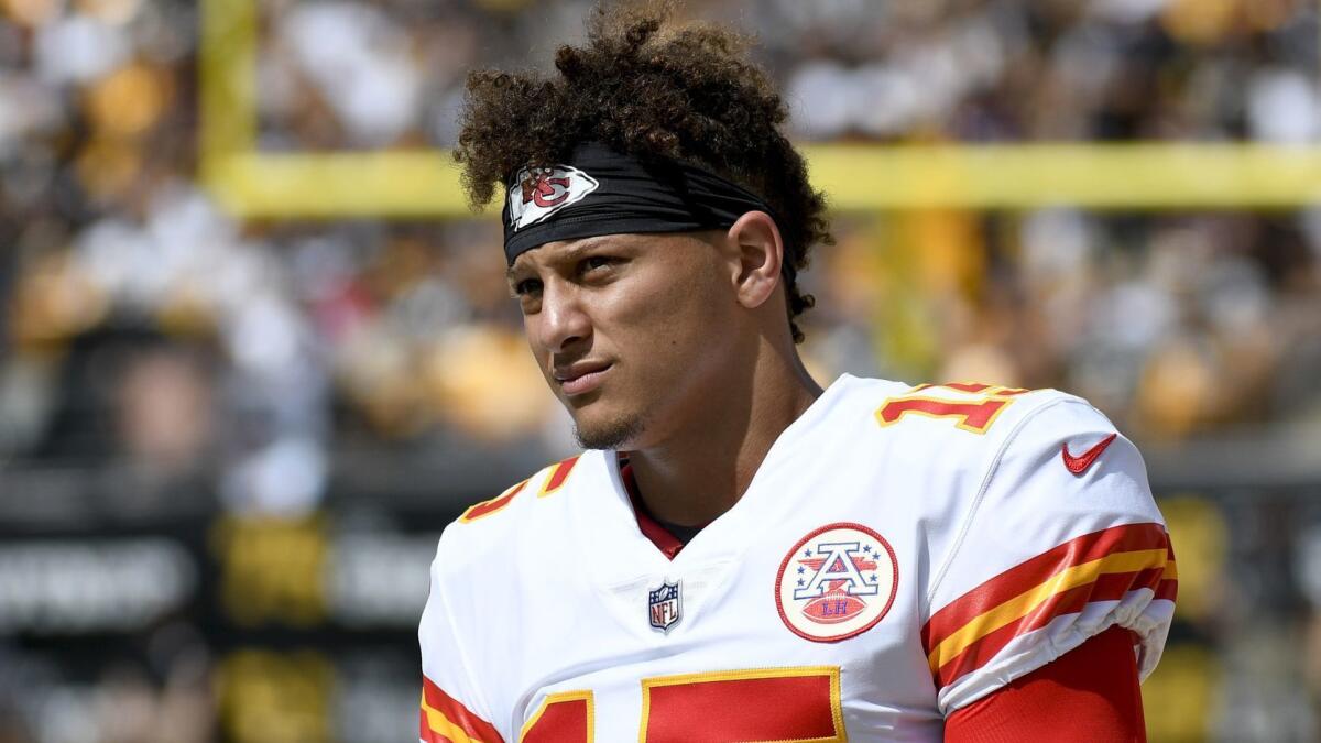 Kansas City quarterback Patrick Mahomes has 10 scoring passes through Week 2, the most by any quarterback in NFL history through his team’s first two games.