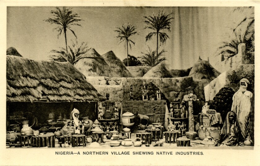 "Nigeria — A Northern Village Shewing Native Industries"