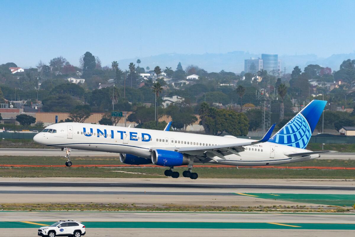 A United Airlines plane.