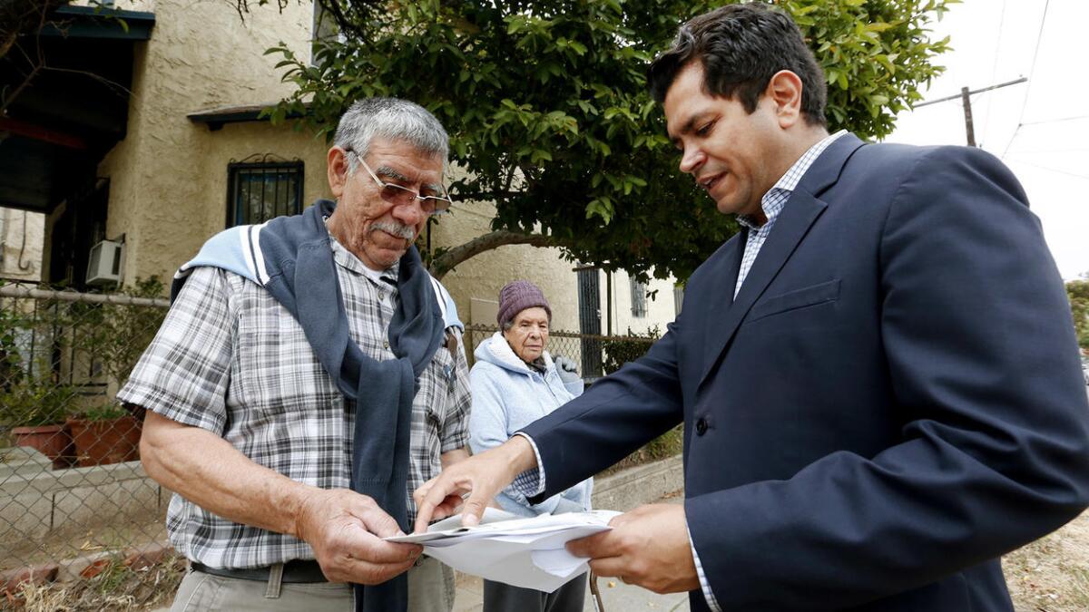 Assemblyman Jimmy Gomez (D-Los Angeles), right, was elected to Congress on Tuesday.
