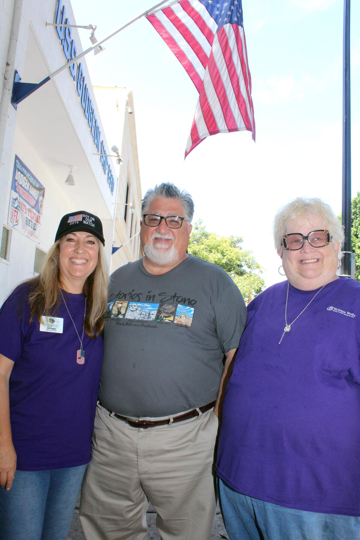 Enjoying the company are, from left, Wellness Works Executive Director Lisa Raggio, State Sen. Anthony Portantino and U.S. Air Force vet Kathy Kensinger.