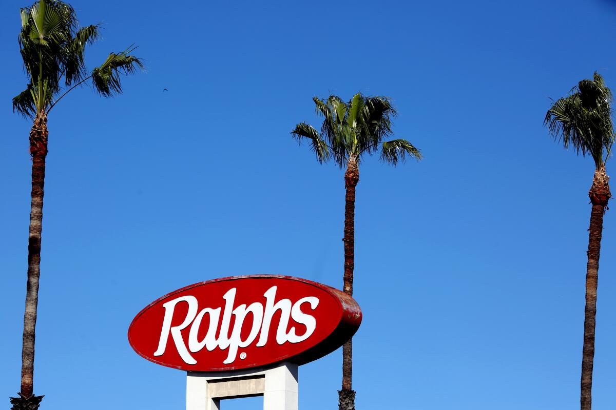Signage for a Ralphs supermarket.