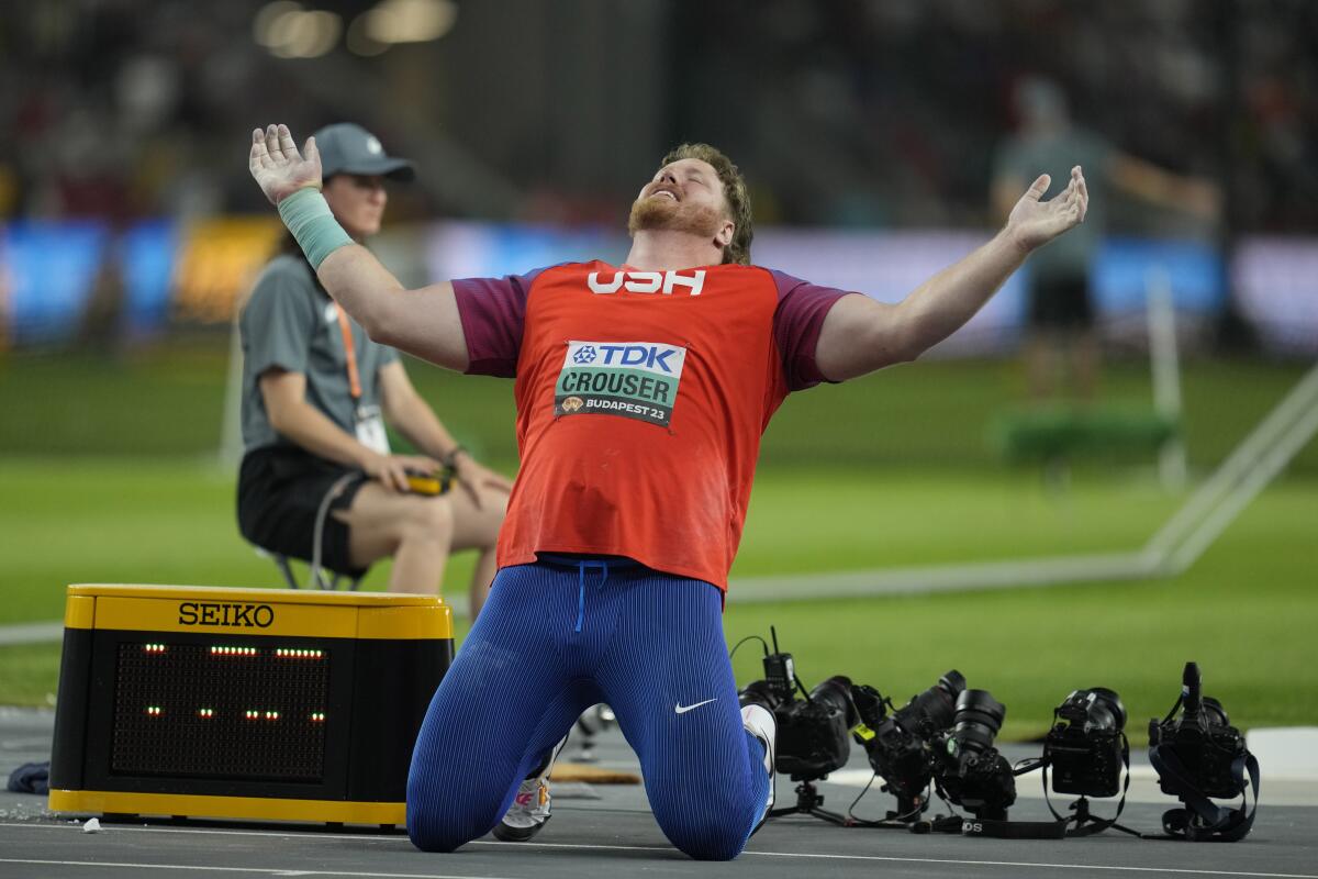 World Athletics Championships 2023: Ryan Crouser wins men's shot put world  title at track and field worlds