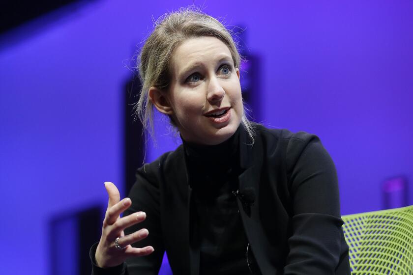 Elizabeth Holmes, founder and CEO of Theranos, speaks at the Fortune Global Forum in San Francisco in 2016.