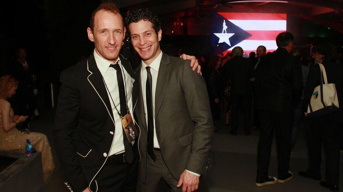 Producer Jeffrey Seller and director Thomas Kail attend the after-party of "Hamilton's" opening night at Popular Center.