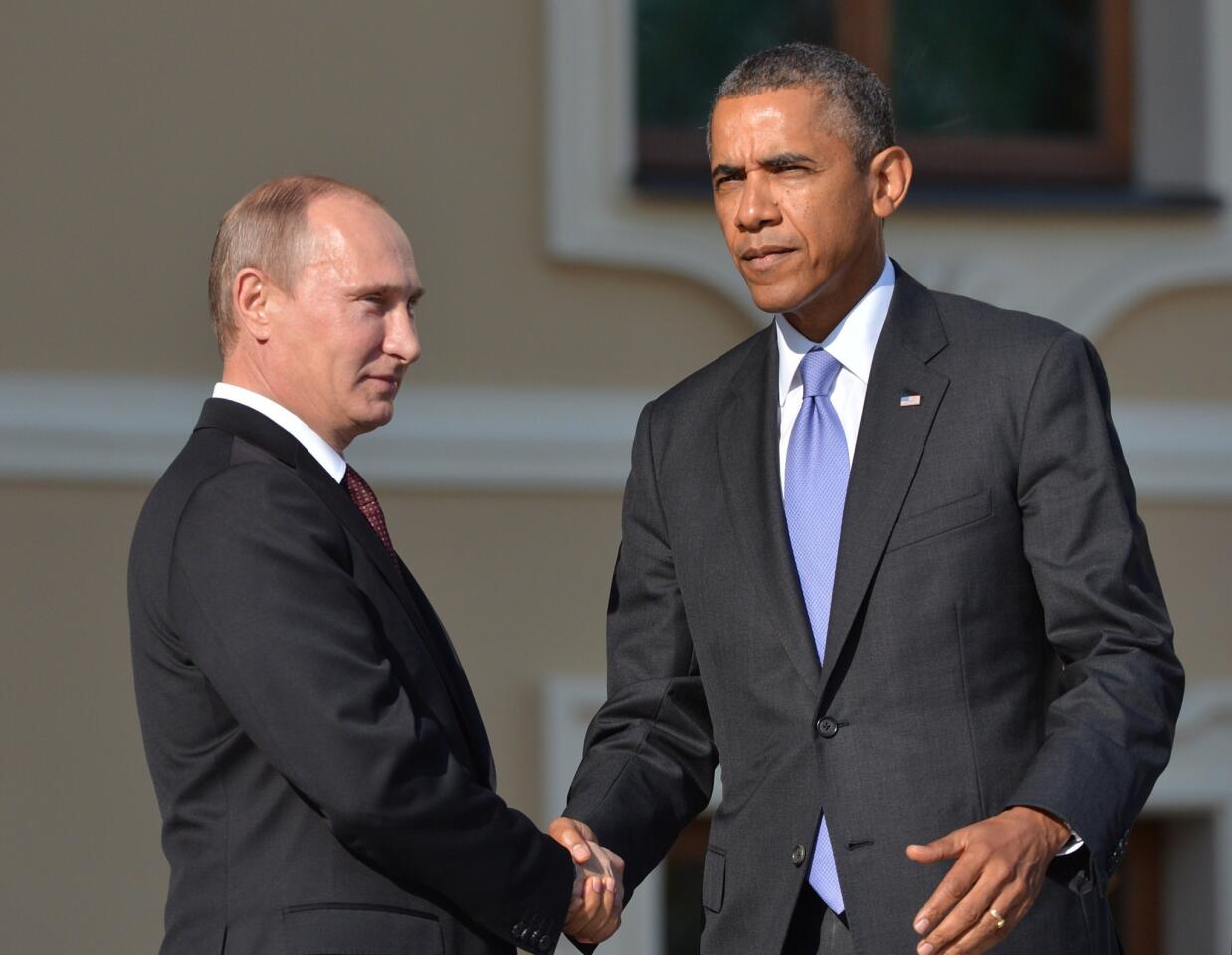 Vladimir Putin and Barack Obama