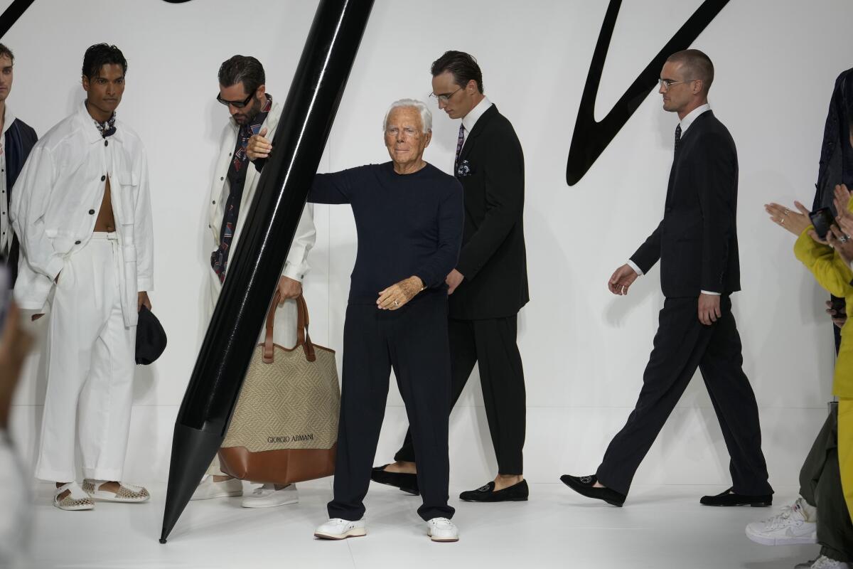 Giorgio Armani, Zegna present fluid elegance for the next hot season as  Milan Fashion Week wraps up - The San Diego Union-Tribune