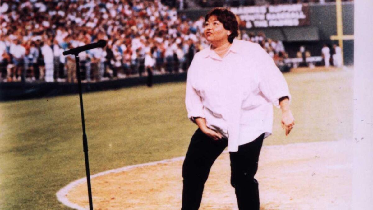 Barr made headlines for her performance at San Diego's Jack Murphy Stadium.