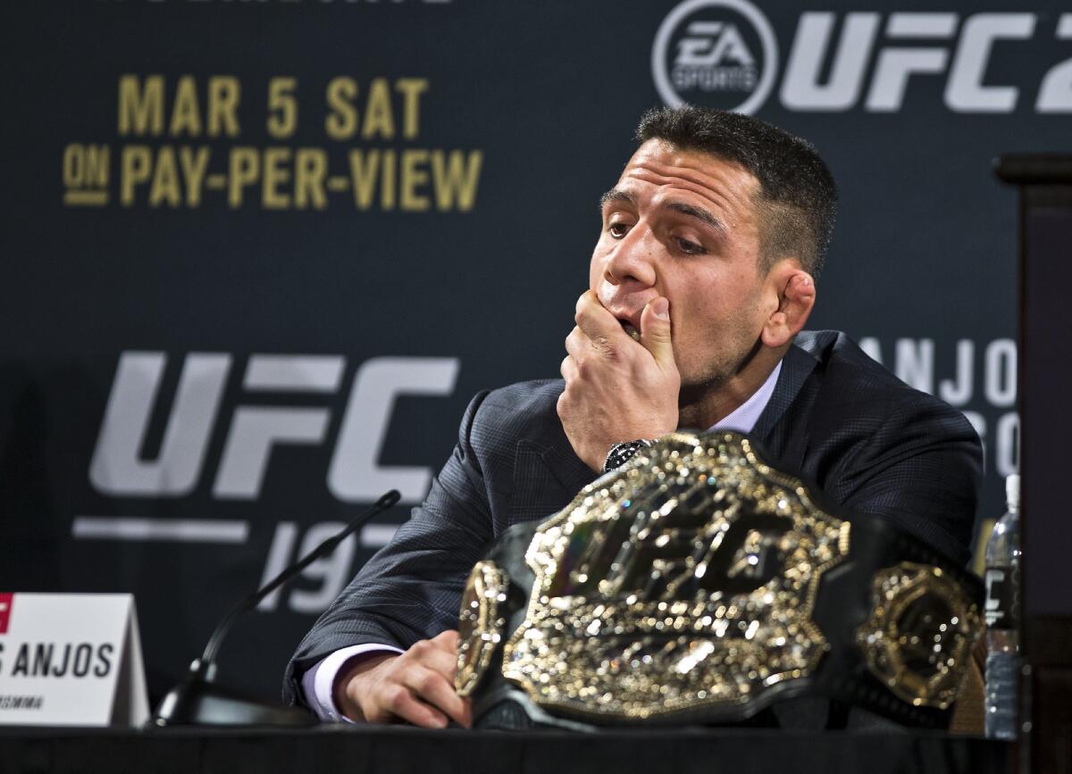 Rafael dos Anjos will not be able to fight against Conor McGregor next month.