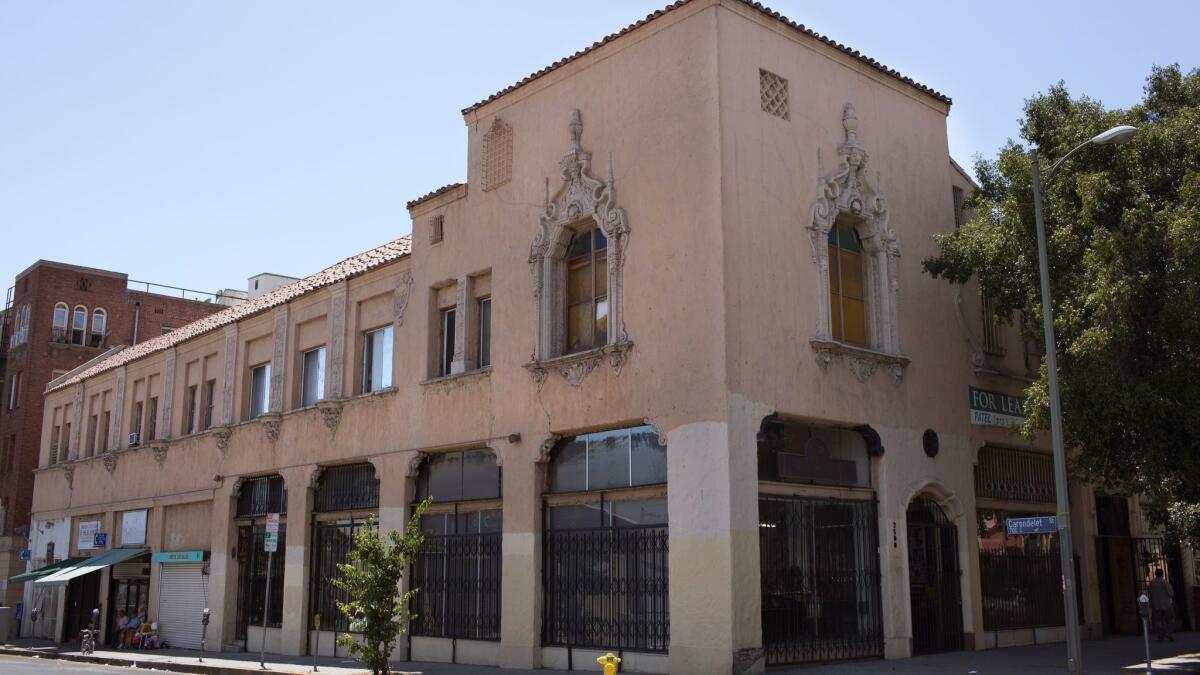 The Spanish Revival building near MacArthur Park dates to 1924.