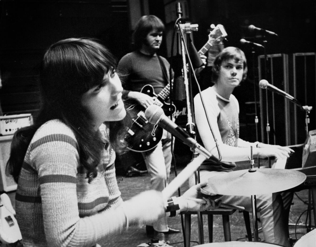 Karen and Richard Carpenter, right, in the studio in 1971.