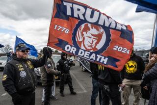 BEDMINSTER, NEW JERSEY - APRIL 6: Supporters of former President Trump including Proud Boys hold a rally on April 6, 2024 in Bedminster, New Jersey. Former President Trump's supporters are rallying ahead of his first criminal trial, the hush money case with Stormy Daniels, which starts on April 15th in New York City. (Photo by Stephanie Keith 100584/Getty Images)
