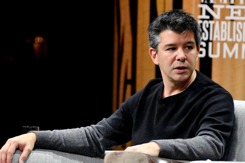 SAN FRANCISCO, CA - OCTOBER 19: Co-founder/CEO of Uber, Travis Kalanick, speaks onstage during "The Übermensch" at the Vanity Fair New Establishment Summit at Yerba Buena Center for the Arts on October 19, 2016 in San Francisco, California. (Photo by Mike Windle/Getty Images for Vanity Fair) ** OUTS - ELSENT, FPG, CM - OUTS * NM, PH, VA if sourced by CT, LA or MoD **
