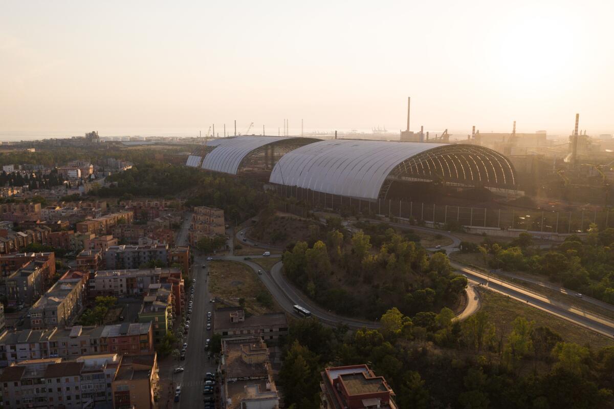 Aerial view of Ilva, Europe’s largest steel factory, in November 2019.