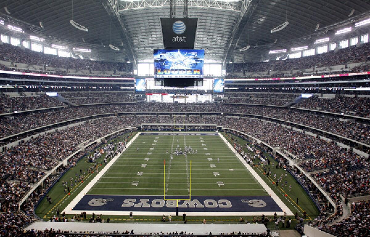 The Dallas Cowboys host the St. Louis Rams in a game at Cowboys Stadium.