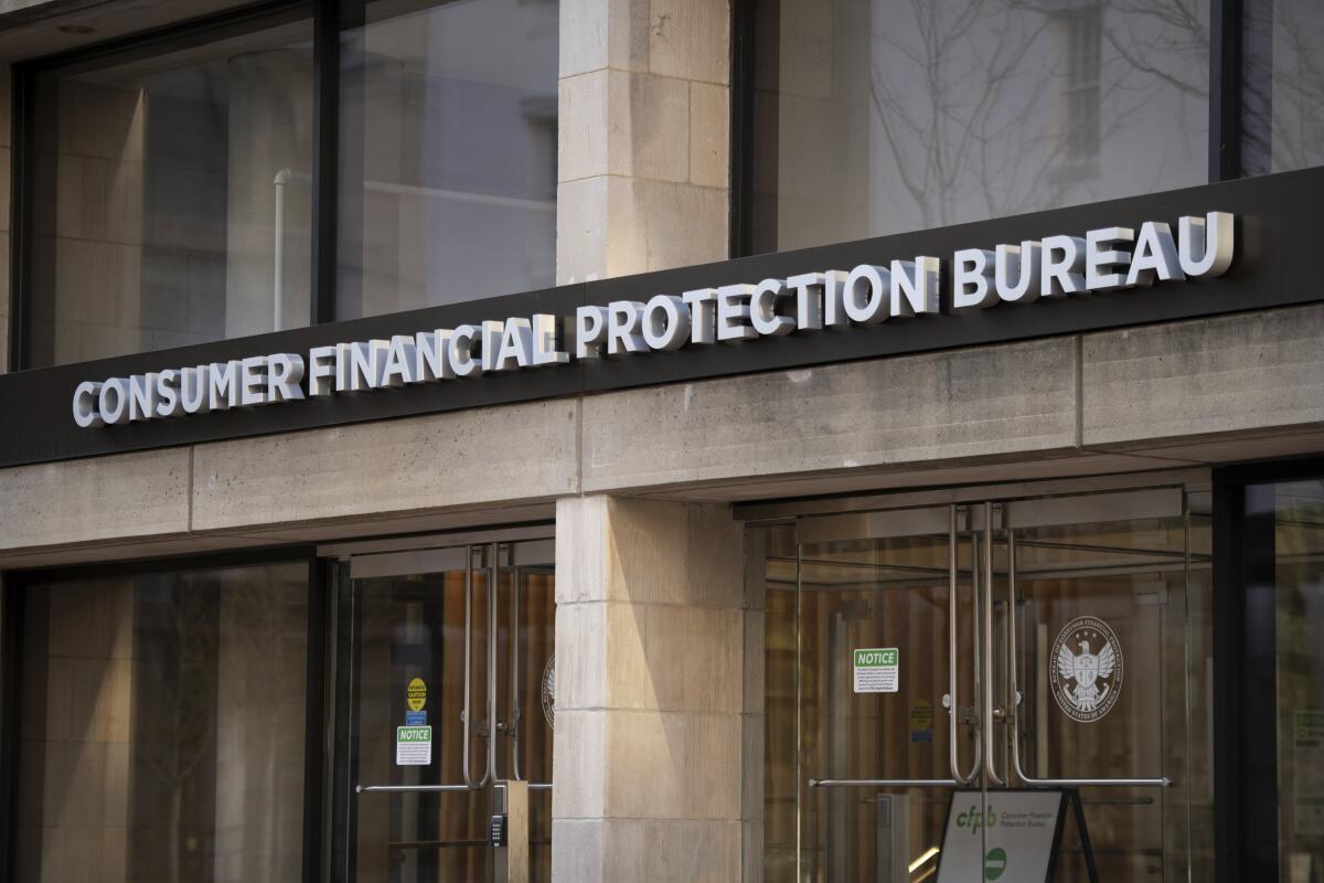 Exterior of Consumer Financial Protection Bureau building in Washington, D.C.