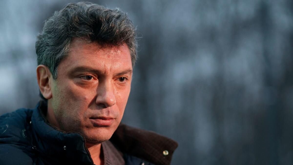 Russian opposition leader Boris Nemtsov speaks to the Associated Press Television News in Moscow in 2011. Nemtsov was shot to death in 2015 on a bridge near the Kremlin.