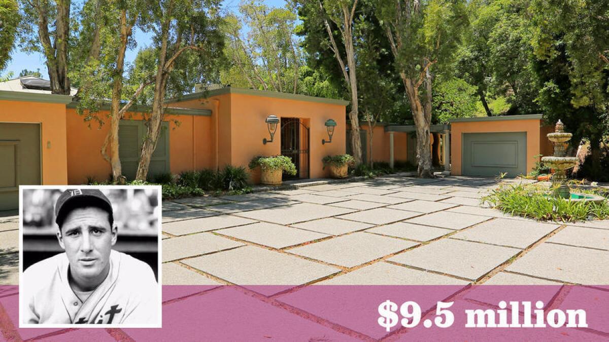 The onetime home of Hall of Fame baseball player Hank Greenberg is for sale in Beverly Hills at $9.5 million.