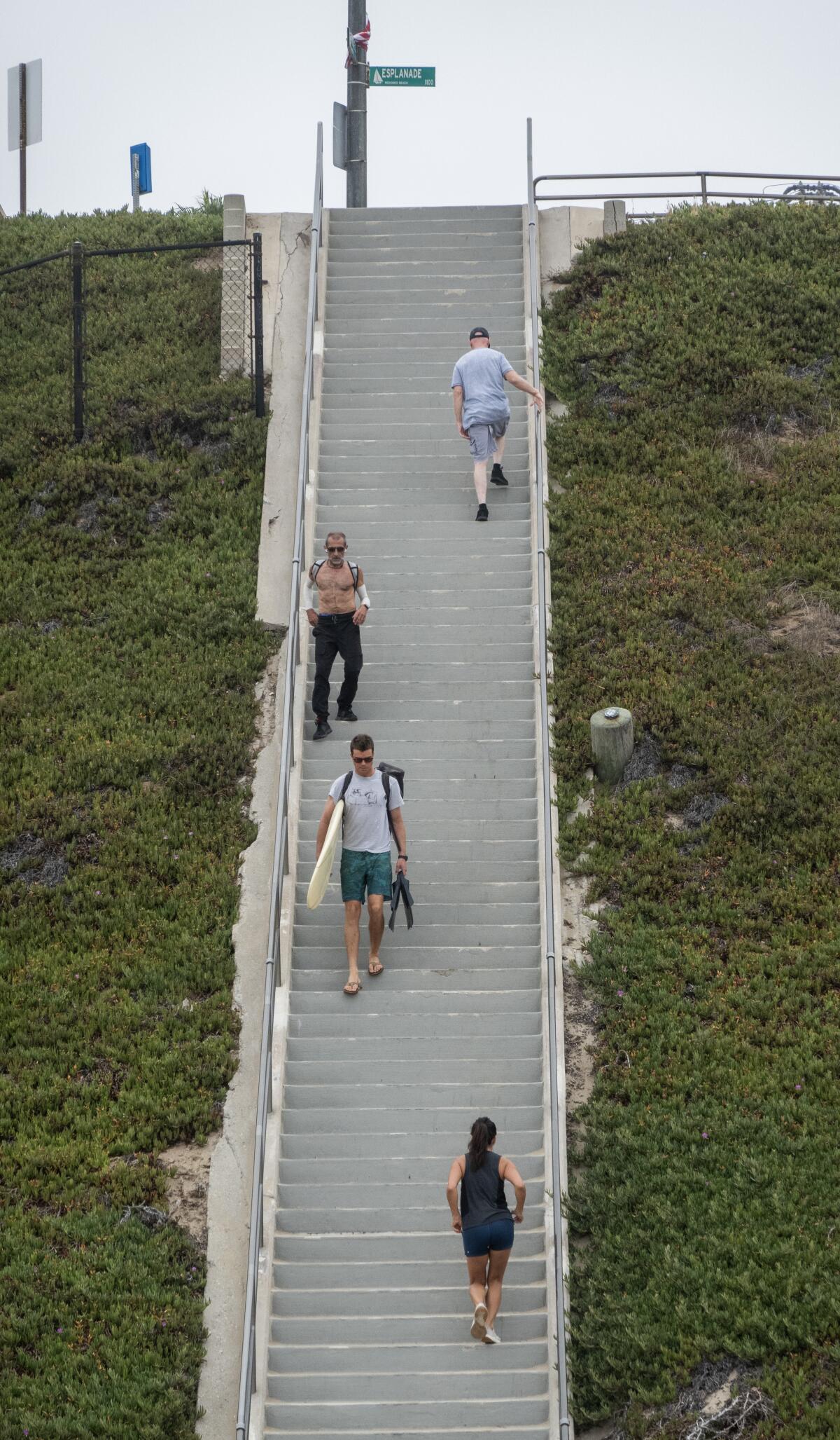 The Avenue C Stairs in Redondo Beach is one of a series of stairs and ramps connecting the Esplanade and the beach.