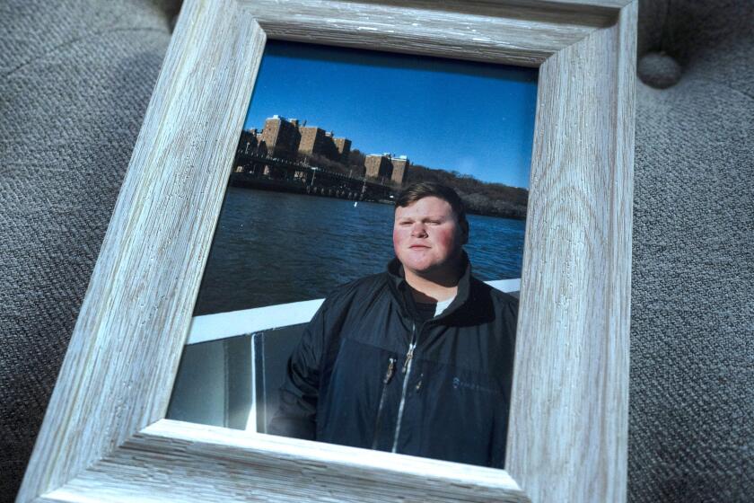A photo of Ryan Christopher Bagwell in New York is displayed for a photo on Feb. 27, 2023 in Mission, Tex. The 19-year-old died on April 2022 after ingesting one of the tainted pills that he believed were legitimate that he had bought in Nuevo Progreso, Mexico. The pills were tested by The Times investigative team and they came out positive for fentanyl after his death. Veronica G. Cardenas / For The Times