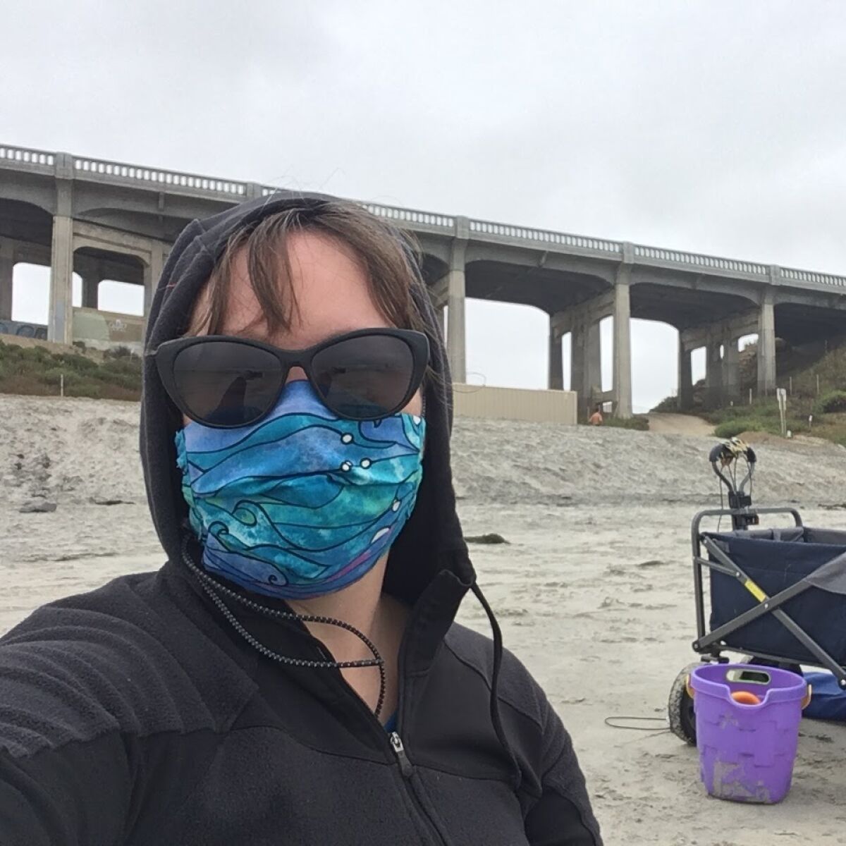 Del Mar resident Kimberly Hiland-Belding has made more than 300 masks since the pandemic started.