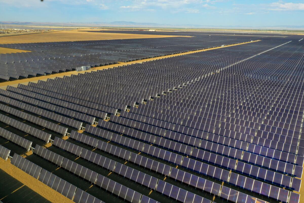 Acres of solar panels.