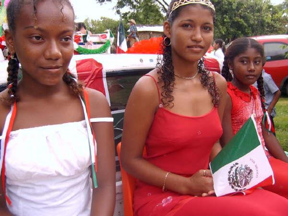 Girls during a queen pageant in an Afro-Oaxacan community in 2004