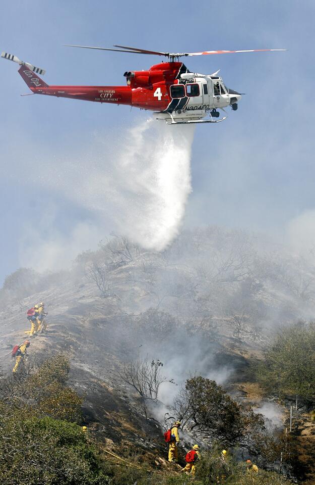 Photo Gallery: Fire on the hills above the 134 Freeway in Eagle Rock