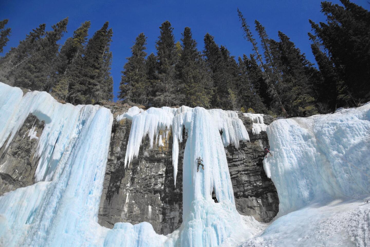 Johnston Canyon offers several routes for climbers of all levels.