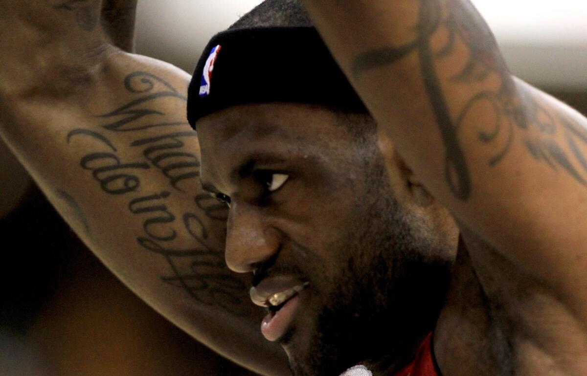 Miami Heat forward LeBron James prepares for Game 6 against the Indiana Pacers in the Eastern Conference finals.
