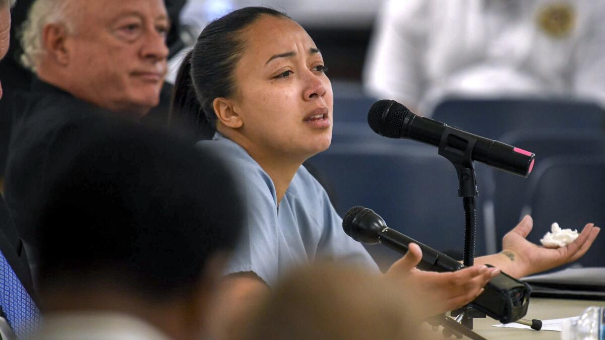 File- This May 23, 2018, file photo shows Cyntoia Brown appearing in court during her clemency hearing