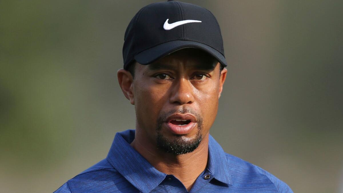 Tiger Woods at the Dubai Desert Classic in the United Arab Emirates in February.
