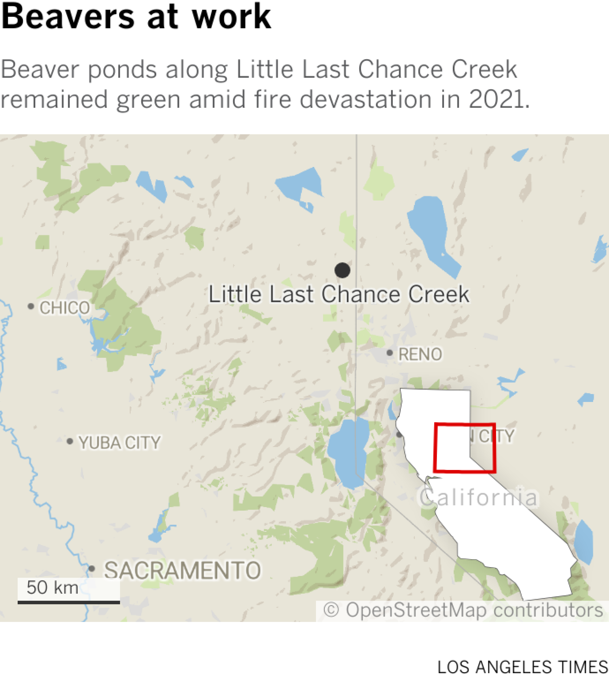 Map locates Little Last Chance Creek in Northern California.