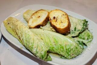 The original Caesar's salad, from Hotel Caesar's in Avenida Revolucion in Tijuana, where the Caesar salad was first invented in the 1920s by Caesar Cardini.