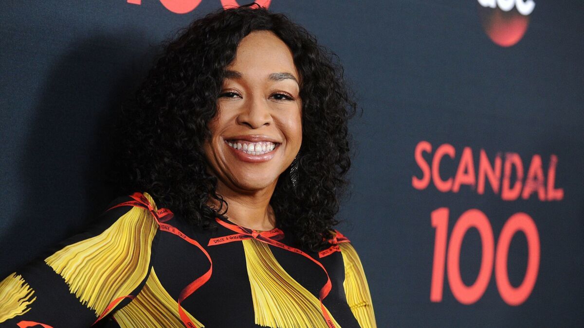 Producer Shonda Rhimes attends ABC's "Scandal" 100th episode celebration last year in West Hollywood, California.
