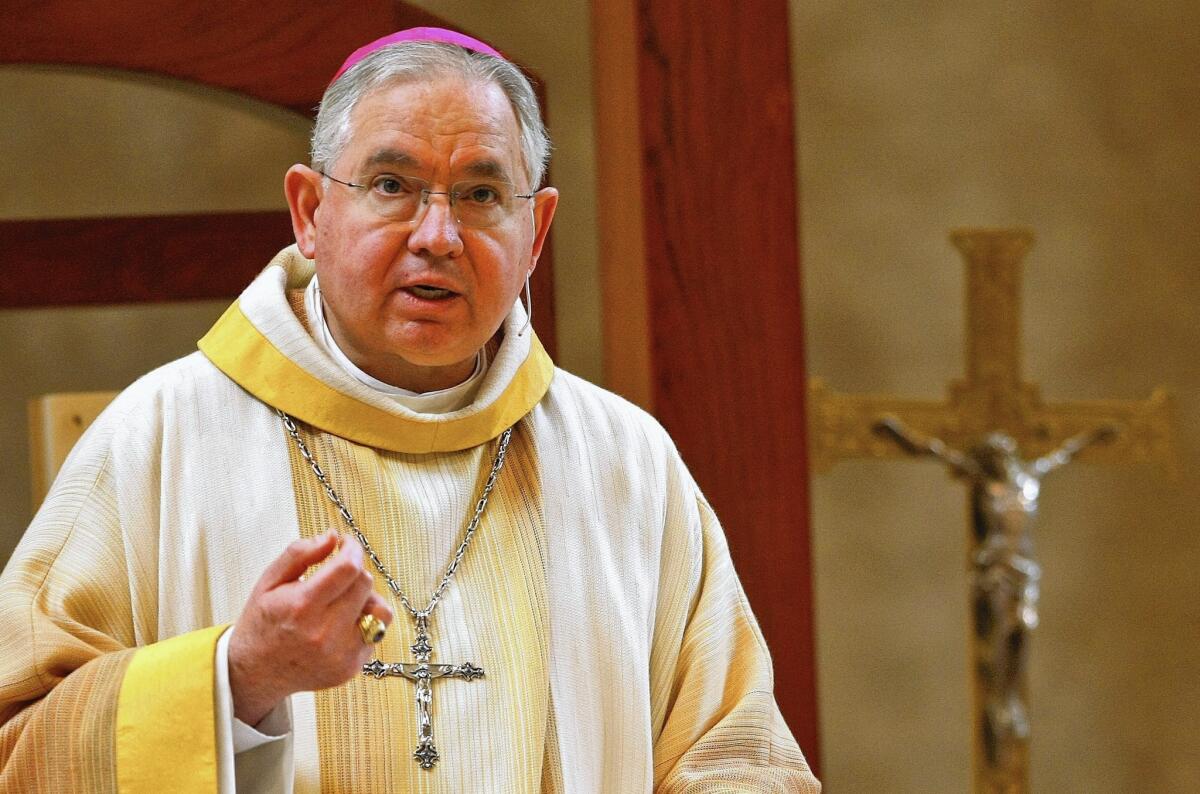 Archbishop of Los Angeles Jose Gomez during mass at the Cathedral of Our Lady of the Angels in Los Angeles in 2013.